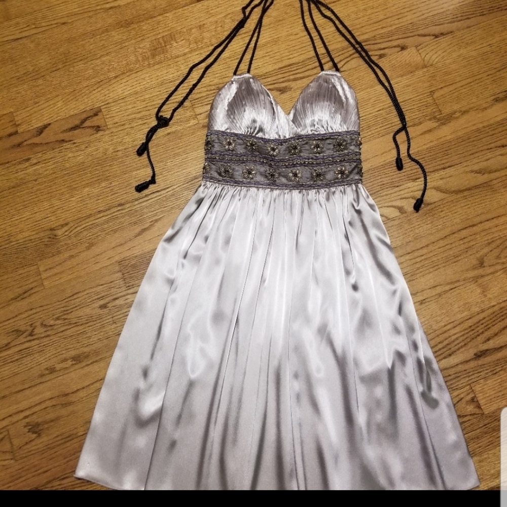 Lyndia Procanik Champagne strings dress